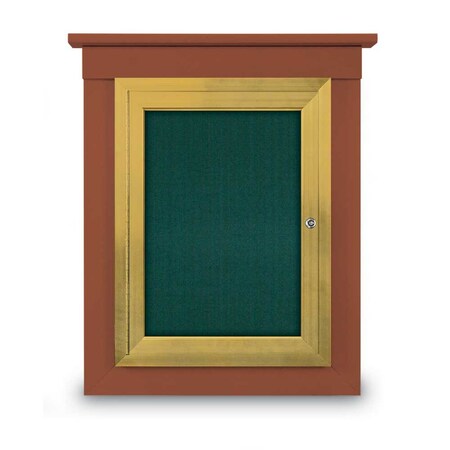 United Visual Products 72"x48" 3-Door Enclosed Letterboard, Grey Vinyl/Walnut UV2628O-WALNUT-GREYVL